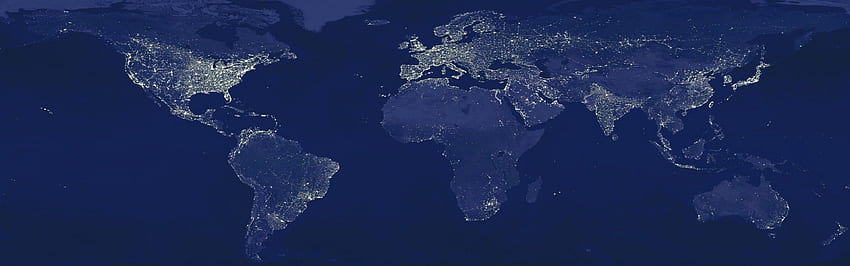 Dünya Işık Haritası. Başlıca Turistik Yerler Haritaları, Earth at Night HD duvar kağıdı