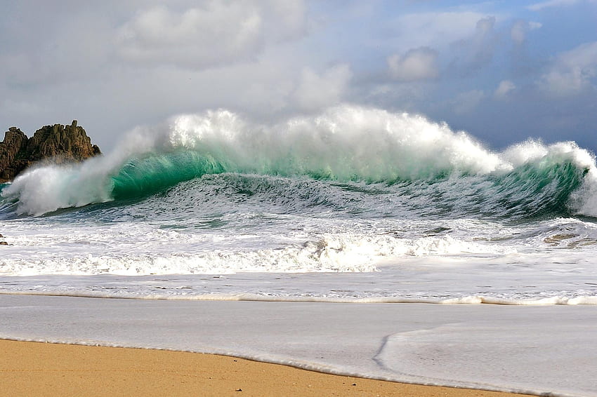 自然, 波, 海岸, 銀行, 水しぶき, 強さ, 力, 嵐, ヒット, ブロー, ストリーム, 風, 流れ, 悪天候, パワー 高画質の壁紙