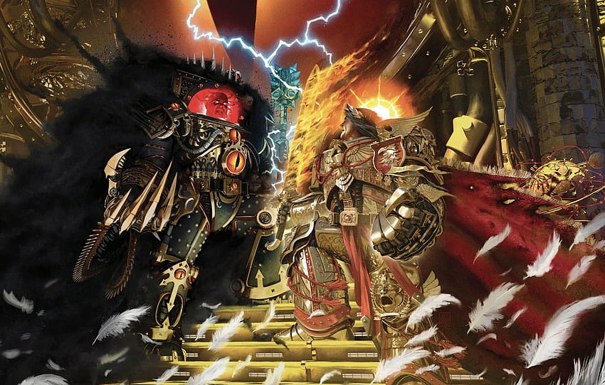 Horus Heresy, battle, Warhammer 40 000, Emperor of Mankind, Horus, artbook, traitor, primarch for , section фантастика HD wallpaper