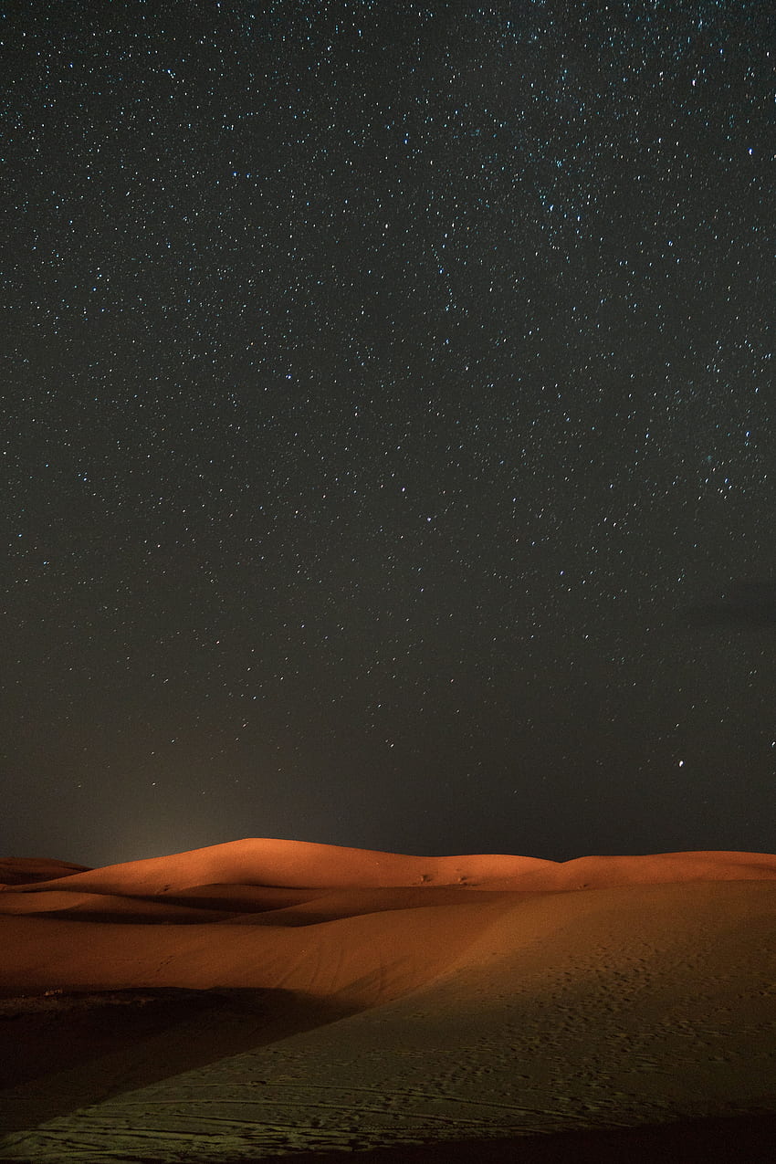 ธรรมชาติ กลางคืน ทราย ทะเลทราย ท้องฟ้าเต็มไปด้วยดวงดาว เนินทราย ลิงค์ วอลล์เปเปอร์โทรศัพท์ HD