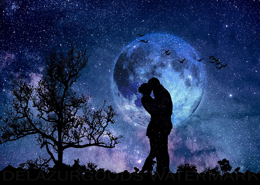 Couple and moon love HD wallpapers | Pxfuel