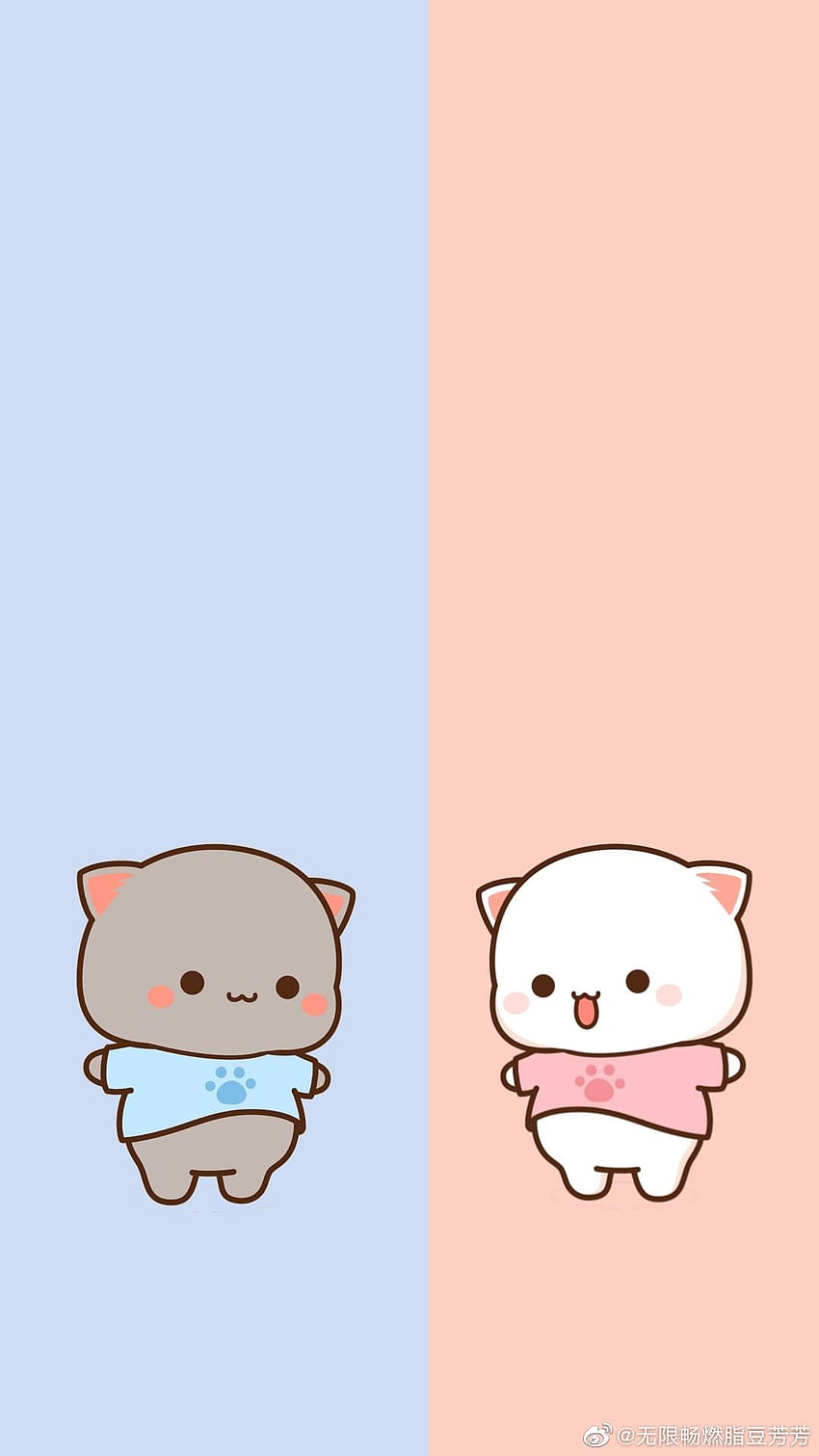 Ide kucing persik Mochi. kucing chibi, kucing anime lucu, kartun lucu wallpaper ponsel HD