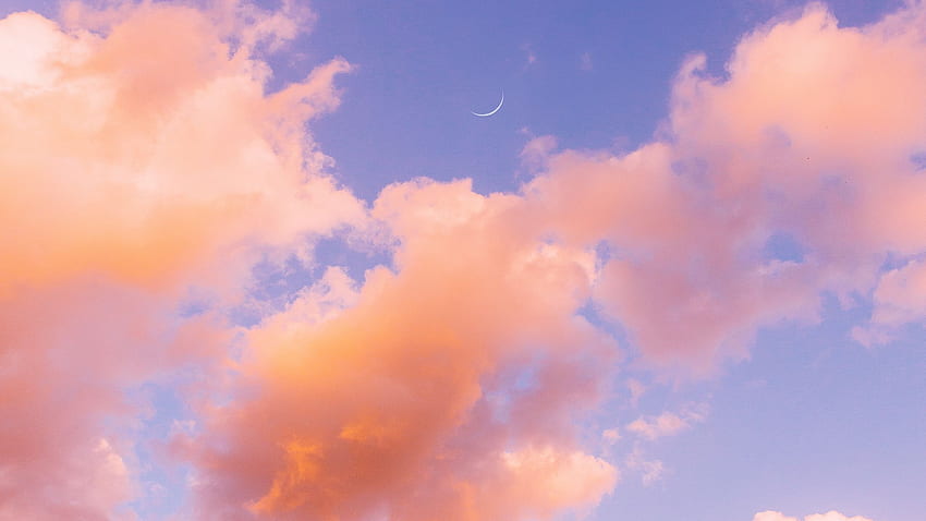 Ästhetische Wolken -, ästhetischer Wolkenhintergrund auf Fledermaus, pastellblaue ästhetische Wolken HD-Hintergrundbild
