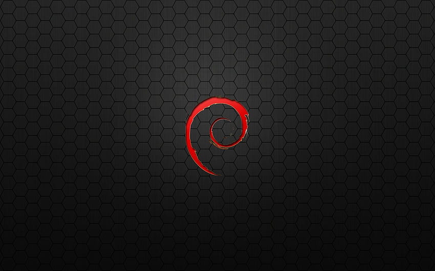 Debian Red Metal Hex, Debian Dark Wallpaper HD