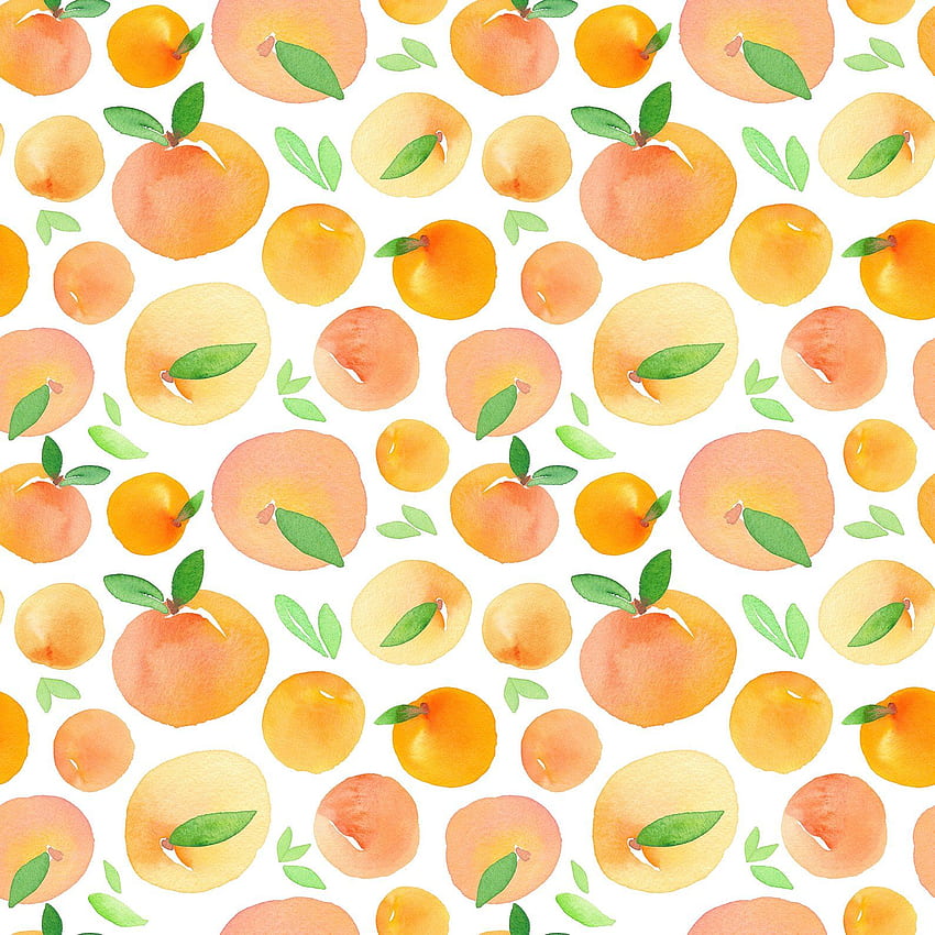 Carta da parati acquerello arancione fresca autoadesiva, acquerello di frutta Sfondo del telefono HD