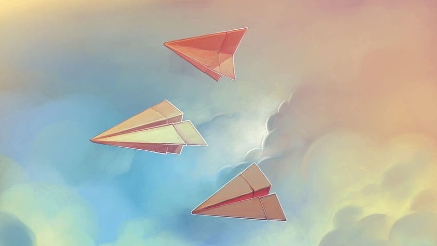 Langit, Seni, Penerbangan, Pesawat Kertas Wallpaper HD