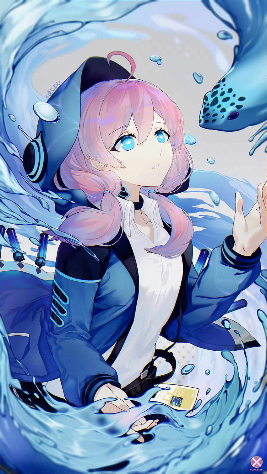 Anime Anime Girls Pink Hair Blue Eyes Portret Wyświetlanie 2D Arknights Blue Poison Arknights - Rozdzielczość: Tapeta na telefon HD