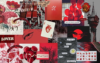 Red and Black Aesthetic Computer , Valentines Day Collage HD wallpaper