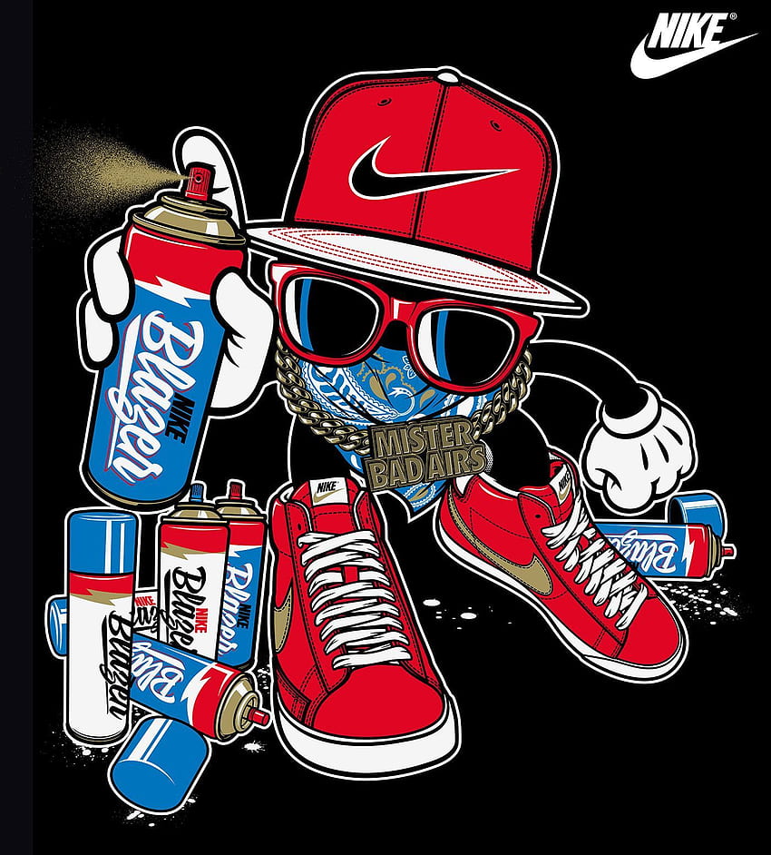 Nike vs. Rusc • Junge Athleten. Nike-Kunst, Graffiti-Figuren, Jordan-Logo, Cartoon Nike HD-Handy-Hintergrundbild