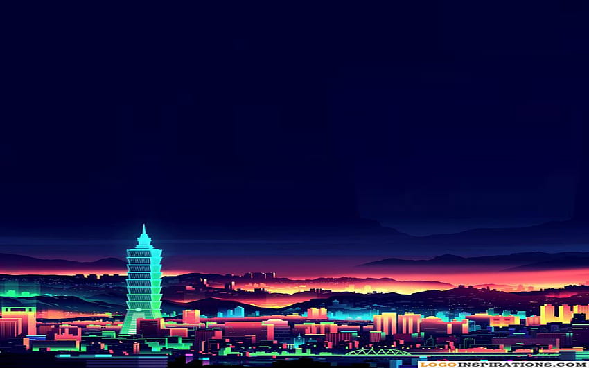 Pixel Art City Wallpaper