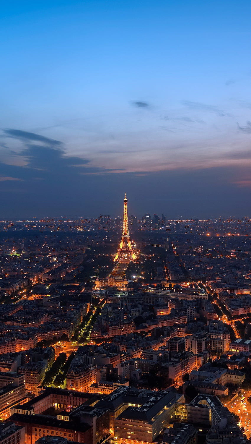 Пейзаж на нощен Париж Ultra, Paris Vertical HD тапет за телефон