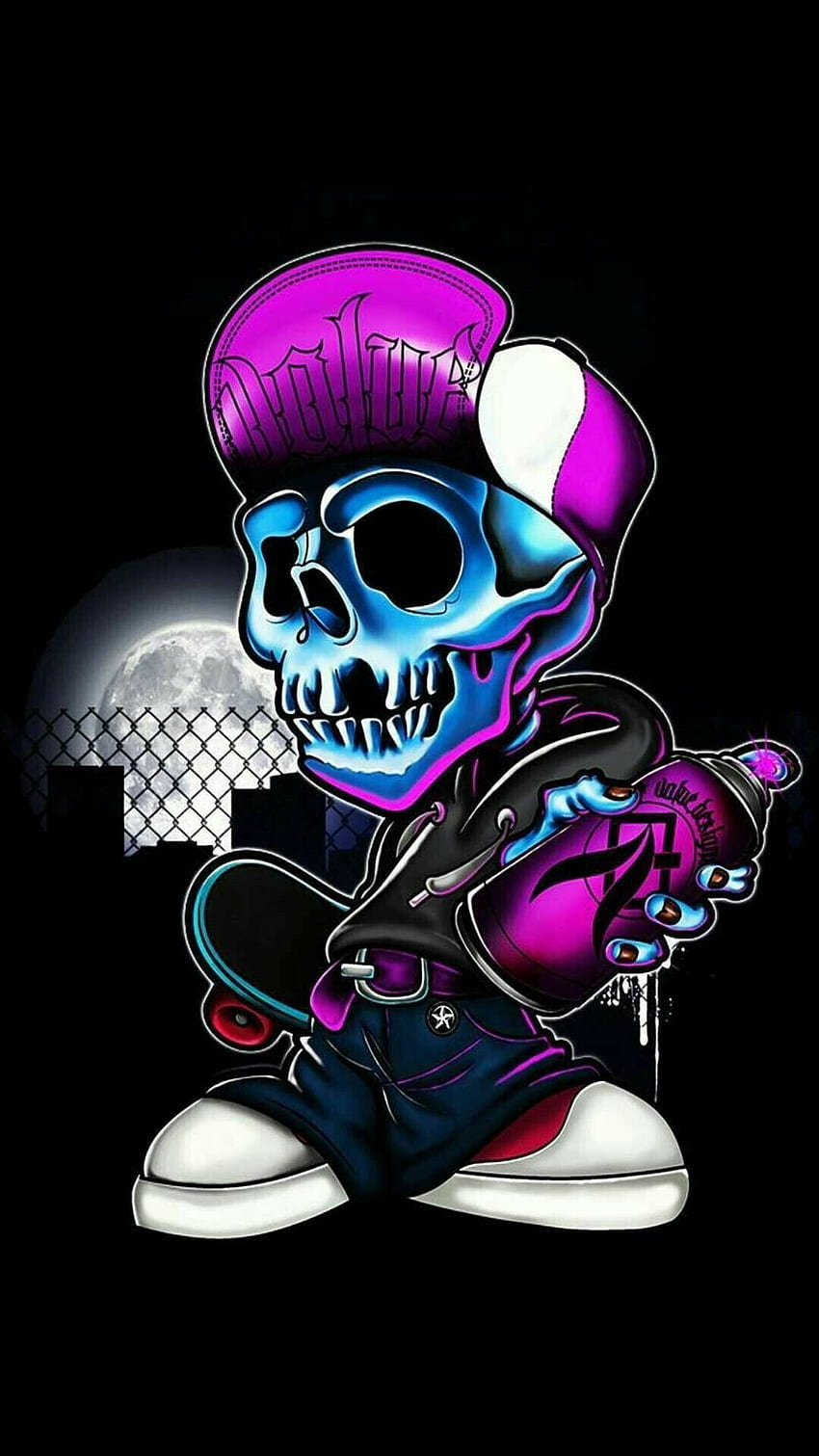Hendie Purwiliarto on Phone Background - Hipster 03, Graffiti Skull HD phone wallpaper