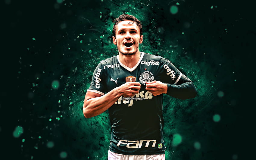 Raphael Veiga, , 2022, SE Palmeiras, ไฟนีออนสีเขียว, นักฟุตบอลบราซิล, ฟุตบอล, Brazilian Serie A, ฟุตบอล, Palmeiras FC, Raphael Veiga Palmeiras, Raphael Veiga วอลล์เปเปอร์ HD