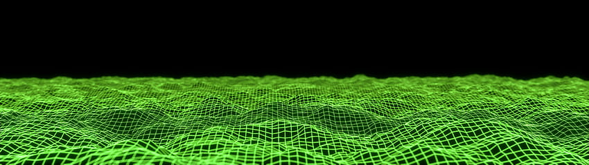 multiple Display, Abstract, Geometry, Lines, Digital Art, Waves / and Mobile Background, 3840x1080 Green HD wallpaper