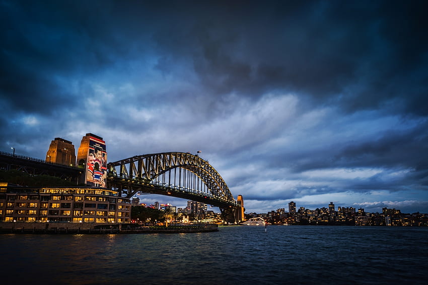 Australia, Cities, Sydney, Night City, Bridge, Harbor Bridge, Harbour Bridge HD wallpaper