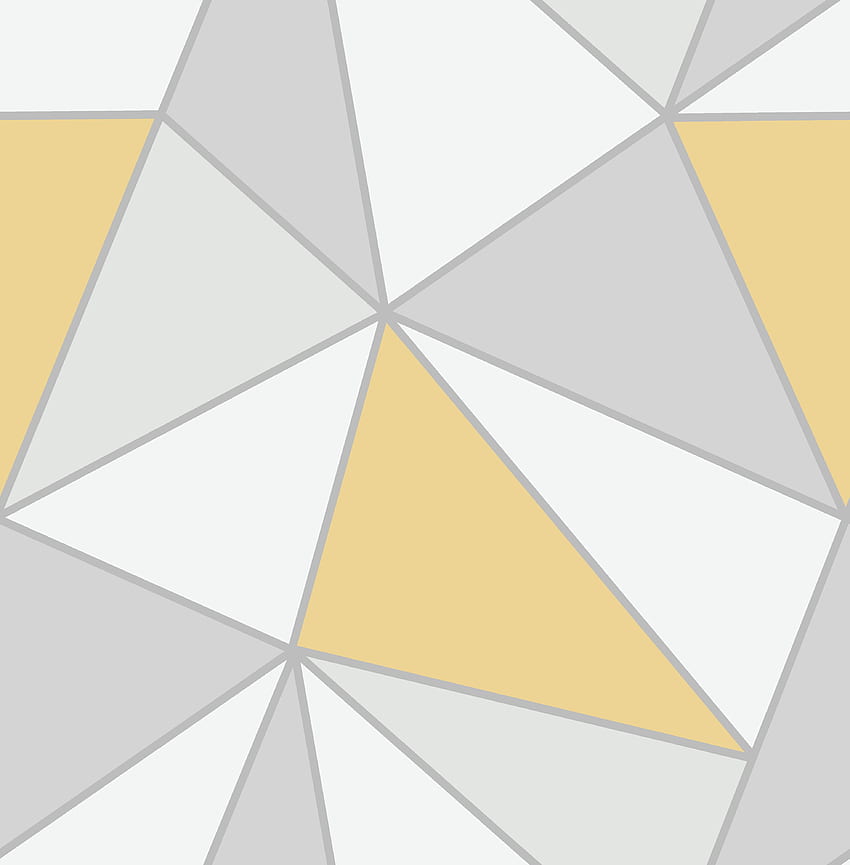 Fine décor Apex Grey Geometric Metallic effect . Departments. DIY at B&Q, Yellow Triangle HD phone wallpaper