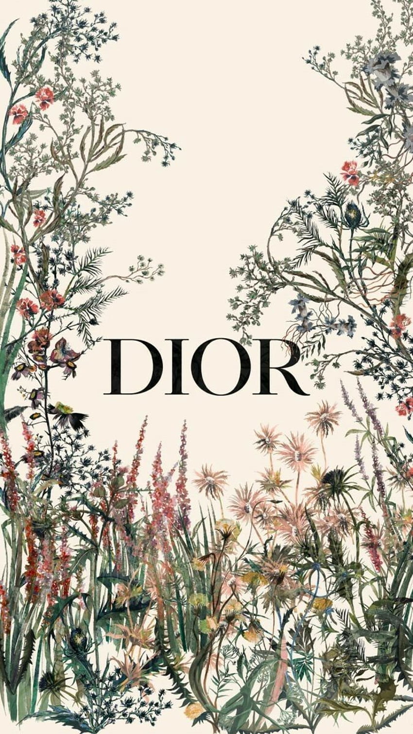 Christian Dior. collage de pared, iPhone vintage, icónico, flor de Dior fondo de pantalla del teléfono