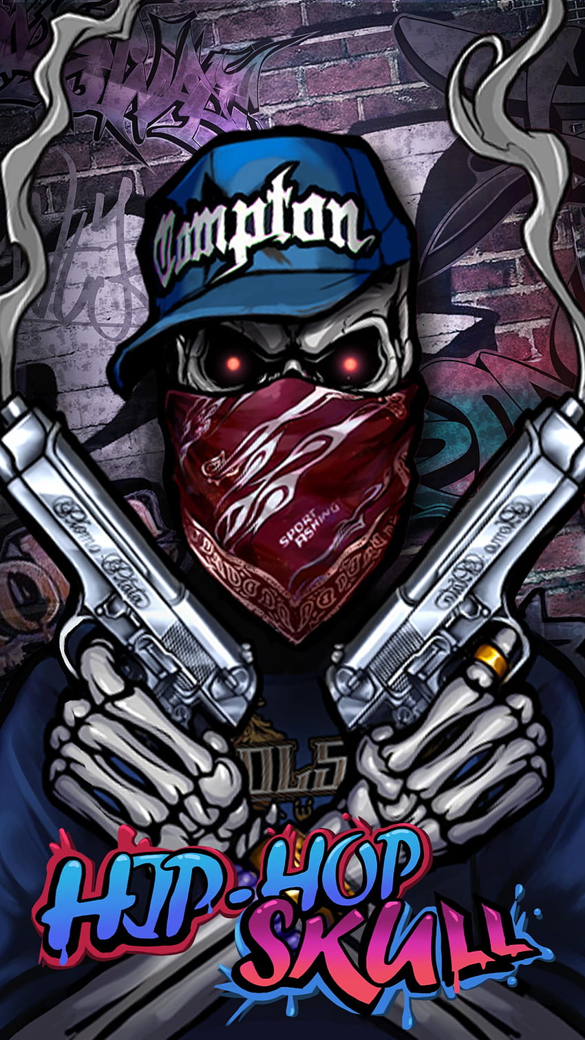 Graffiti Skull, Gangster Skeleton HD phone wallpaper