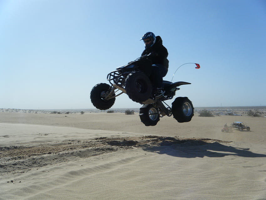 Salto na areia, areia, dunas, quadriciclo, yfz450, salto papel de parede HD