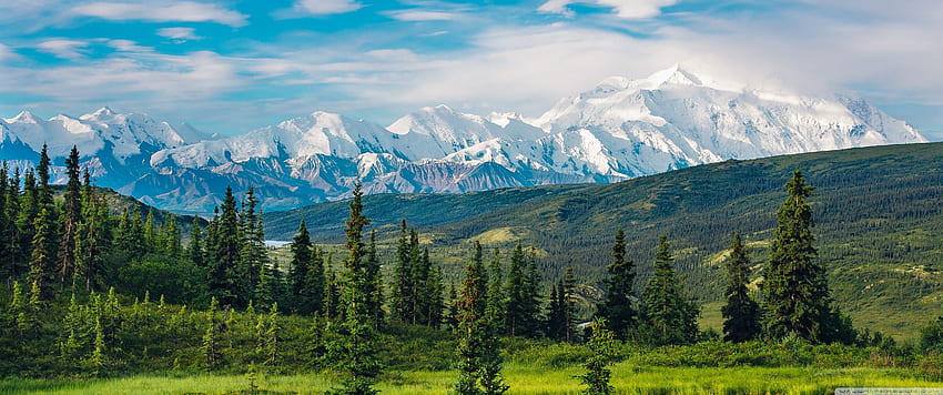Alaska Range, Beautiful Mountain Landscape Ultra Background for U TV : & UltraWide & Laptop : Multi Display, Dual Monitor : Tablet : Smartphone, 3440X1440 Mountain HD wallpaper