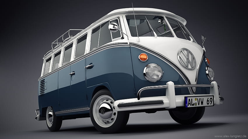 Ônibus VW, Transporte, Van, Viagens, Ônibus, VW, Azul papel de parede HD