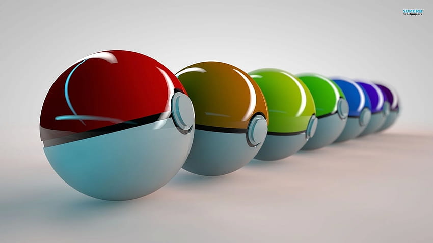 3D Colorful Balls Background. Cool , Pokeball , Pokemon , Awesome Pokeball HD wallpaper