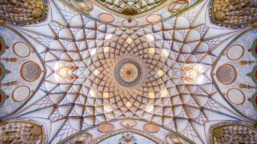 Borujerdi Irański Tradycyjny Dom, Kashan, Iran Tapeta HD