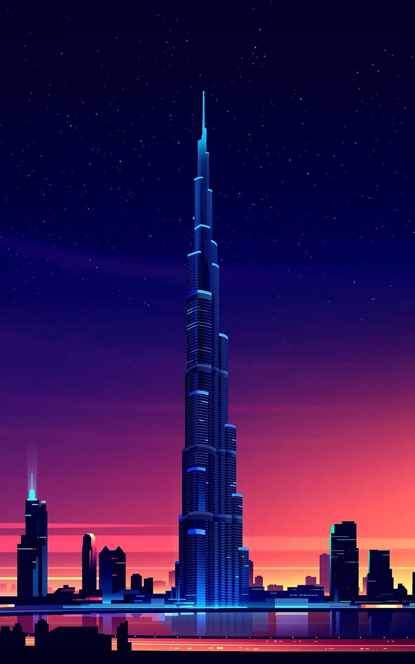 Dubai Burj Khalifa Minimalis Nexus 7, Samsung Galaxy Tab 10, Catatan Tablet Android,, Latar Belakang, dan, Burj Kalifa wallpaper ponsel HD