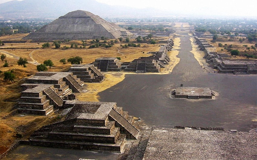 Teotihuacan México, ruínas astecas papel de parede HD