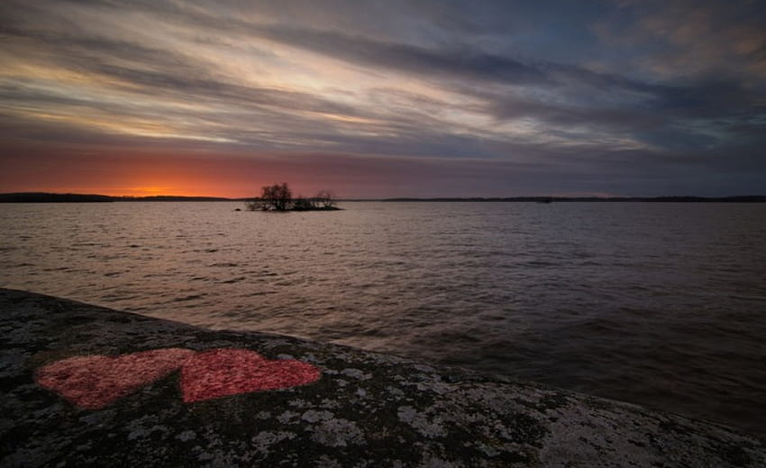 ที่รัก ทะเล สีแดง หัวใจ หัวใจ วอลล์เปเปอร์ HD