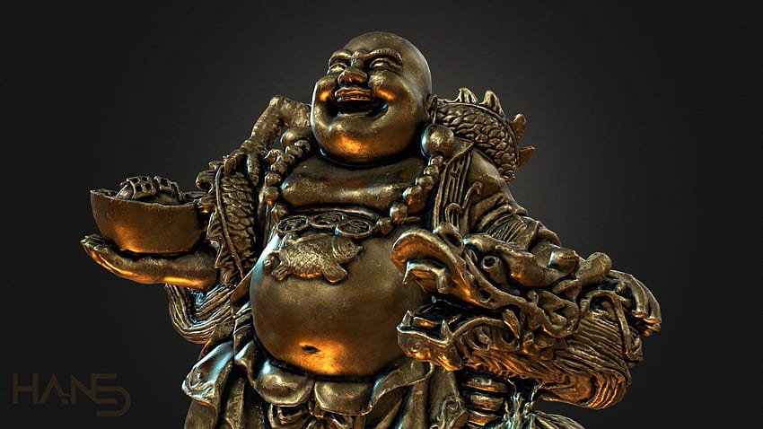 Pintura Buda rindo, Buda sorridente papel de parede HD