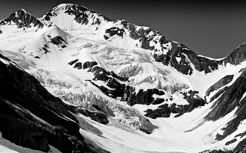 Nature, Mountains, Snow, Vertex, Bw, Chb, Tops HD wallpaper