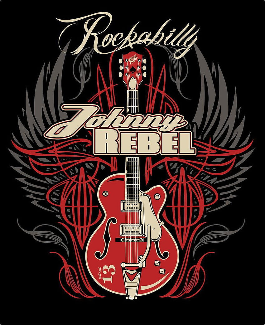 Diseño de camiseta Johnny Rebel Outlaw Greaser fondo de pantalla del teléfono