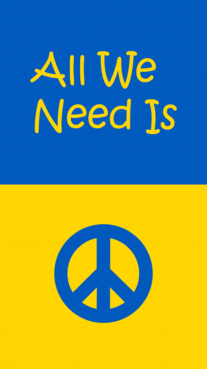 สนับสนุนยูเครน, น้ำเงิน, เหลือง, ความรัก, สันติ, ธง วอลล์เปเปอร์โทรศัพท์ HD