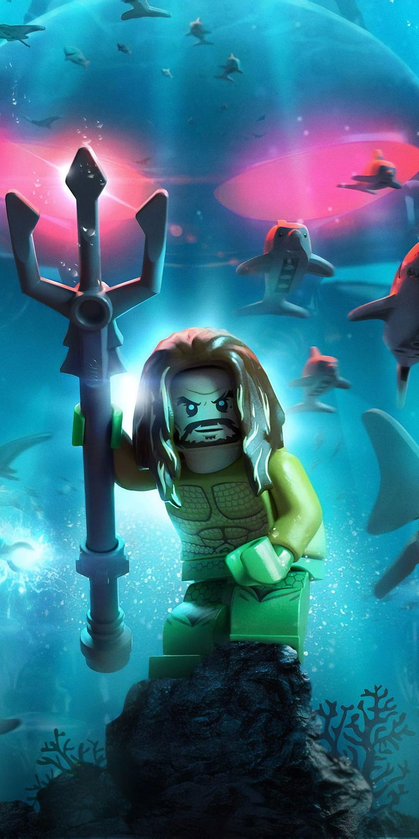 Lego, Aquaman, poster, movie, 2018, . Lego batman , Lego , Aquaman HD phone wallpaper