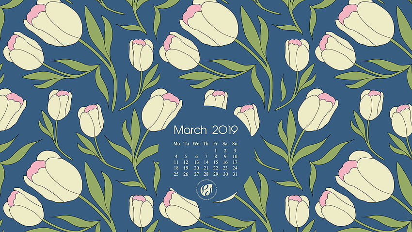 March 2019 calendar & printable planner, illustrated - Spring Tulips Tossed. Pineconedream, Magical Spring HD wallpaper