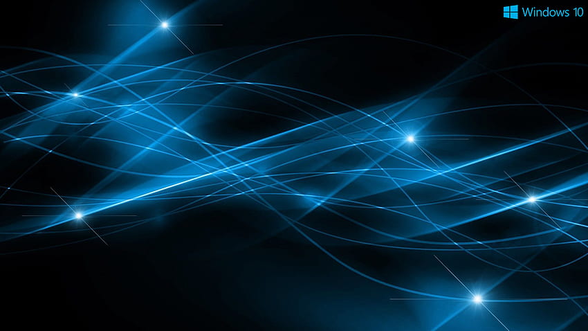 of 10 Abstract Windows 10 Background and Logo with Dark Blue Lights - . . High Resolution HD wallpaper