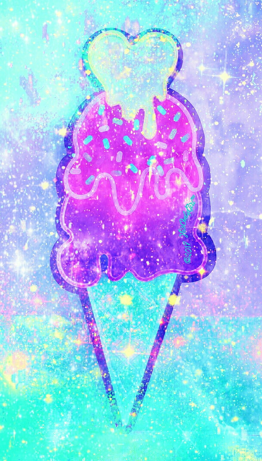 Neon galaxy ice cream I created for the app HD phone wallpaper | Pxfuel
