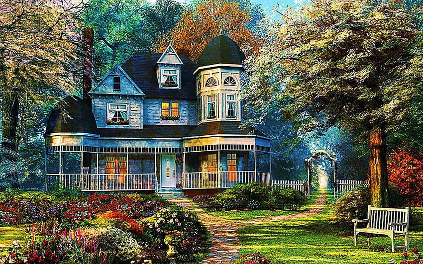 Idyllic Home . Idyllic Home stock, Home Landscape HD wallpaper