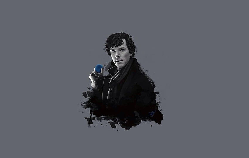 Sherlock Holmes, Benedict Cumberbatch, Sherlock, Sherlock BBC, Sherlock Holmes, Sherlock (serie de televisión) para , sección минимализм - fondo de pantalla