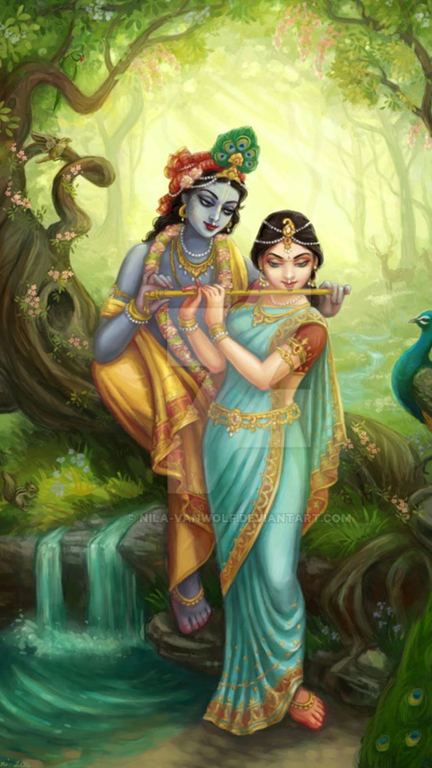 Radha Krishna, Radha Krishna Liebe, Malerei HD-Handy-Hintergrundbild