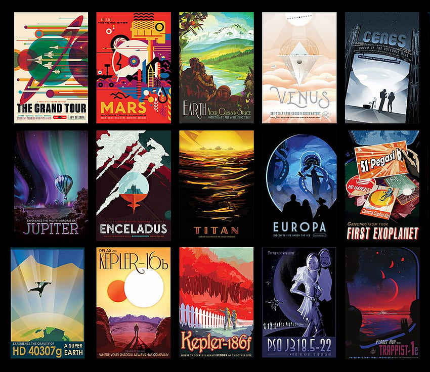 Space Tourism Posters. NASA Solar System Exploration, Vintage Travel Poster HD wallpaper