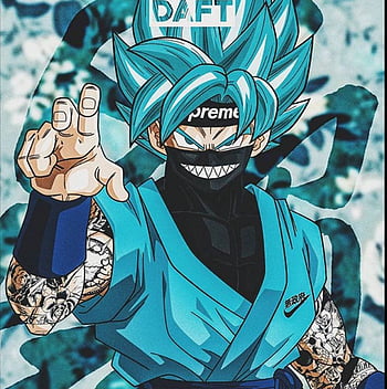 Download Awesome Supreme Drip Goku Digital Art Wallpaper