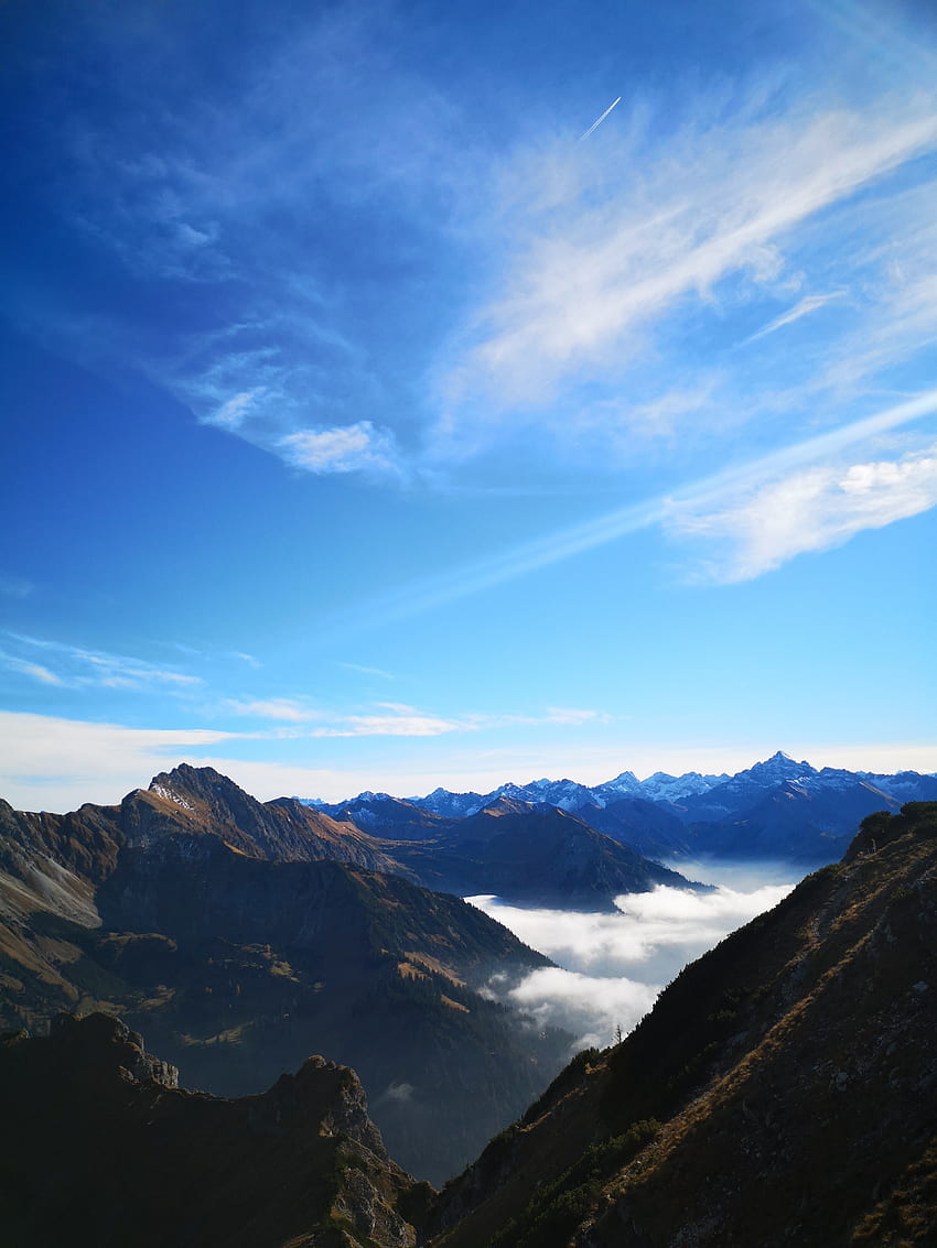Sunny day, mountains, beautiful, hiking HD phone wallpaper