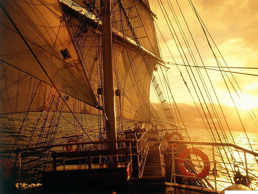 Landscape, Water, Sunset, Ships, Sea HD wallpaper | Pxfuel
