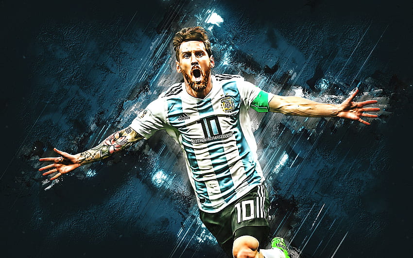 Lionel Messi, Grunge, Arjantin Milli Futbol Takımı - Lionel Messi Arjantin HD duvar kağıdı
