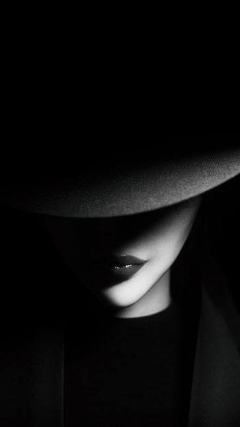 Girl hat bw dark shadows, Black Shadow HD phone wallpaper | Pxfuel