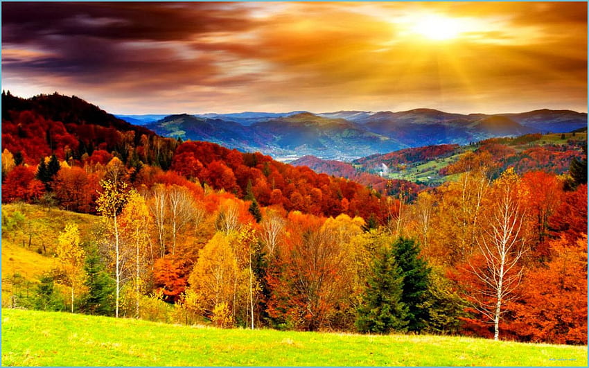 : Paysage d'automne Nature - automne Fond d'écran HD