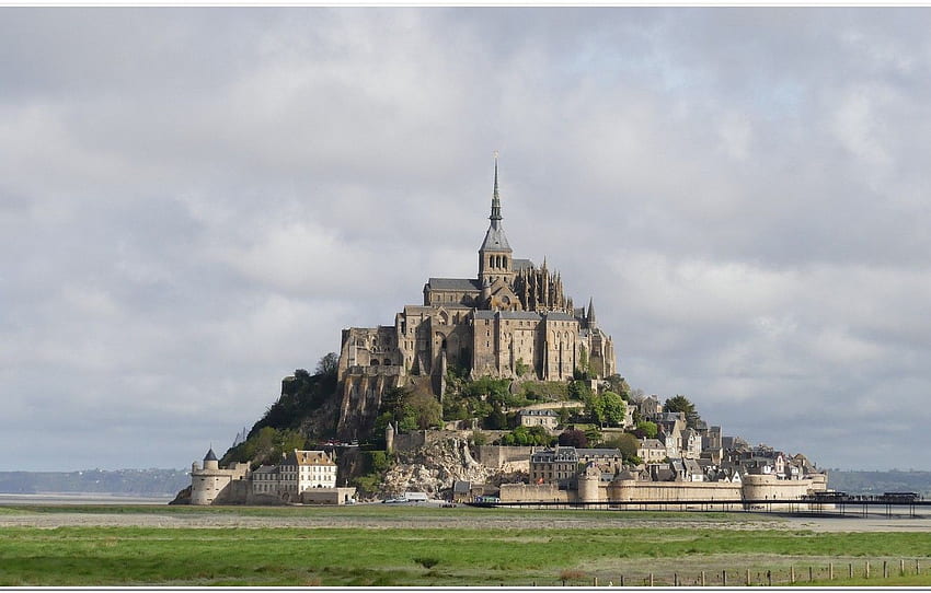 francja, normandia, mont saint michel dla , sekcja пейзажи, Mont-Saint-Michel Tapeta HD