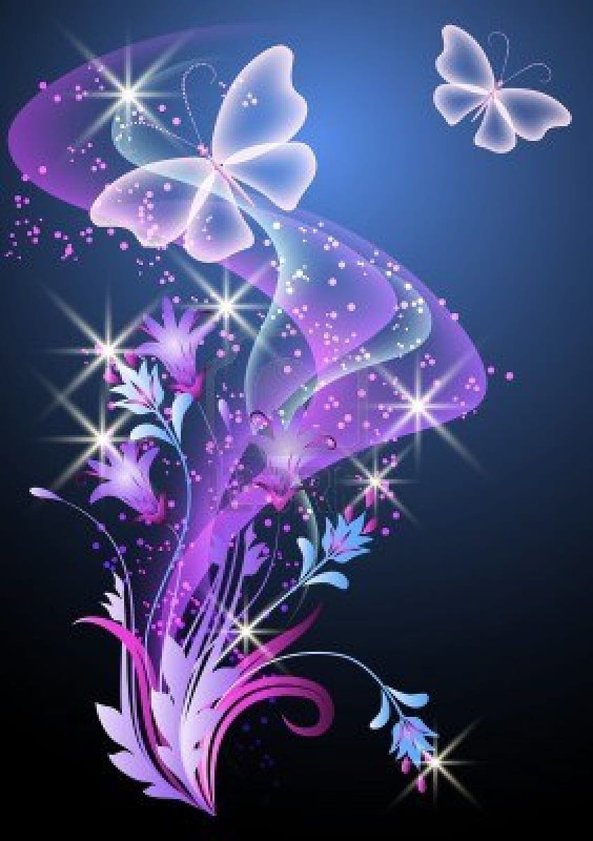 蝶背景ピンク アーキテクチャ Erfly ライブ モナーク、紫のキラキラ蝶 HD電話の壁紙